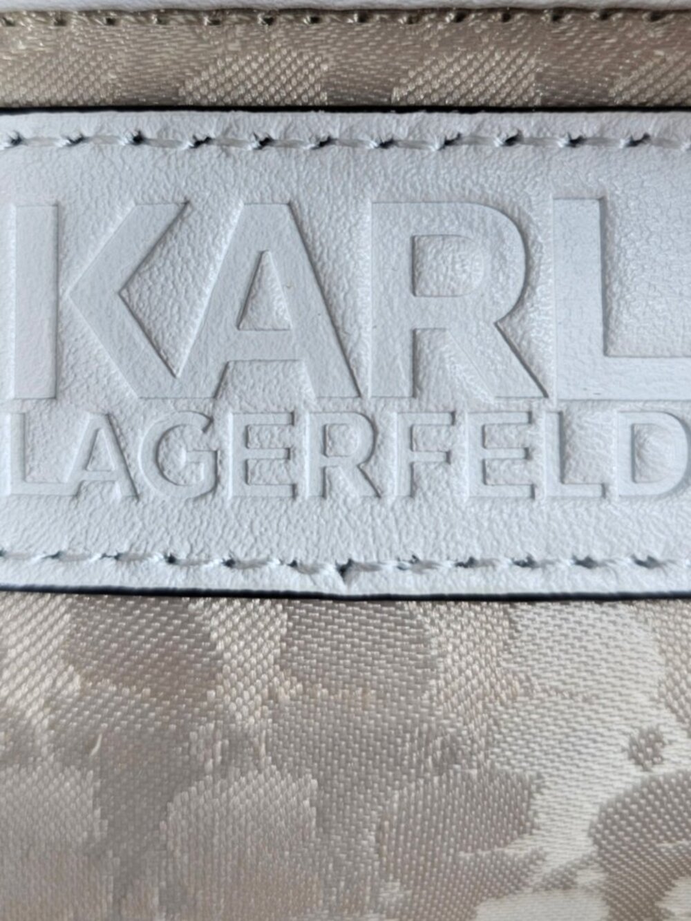 KARL LAGERFELD PARIS White Smooth Leather Hobo Shoulder Bag with Tassel Closure - Picture 13 of 15